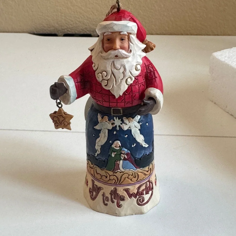 Jim Shore Heartwood Creek Joy To The World Santa Nativity Ornament 6001504 EUC
